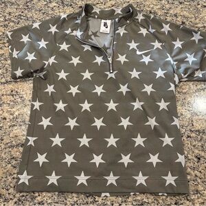 Nike Olive Green Short-Sleeve Star Zip Top